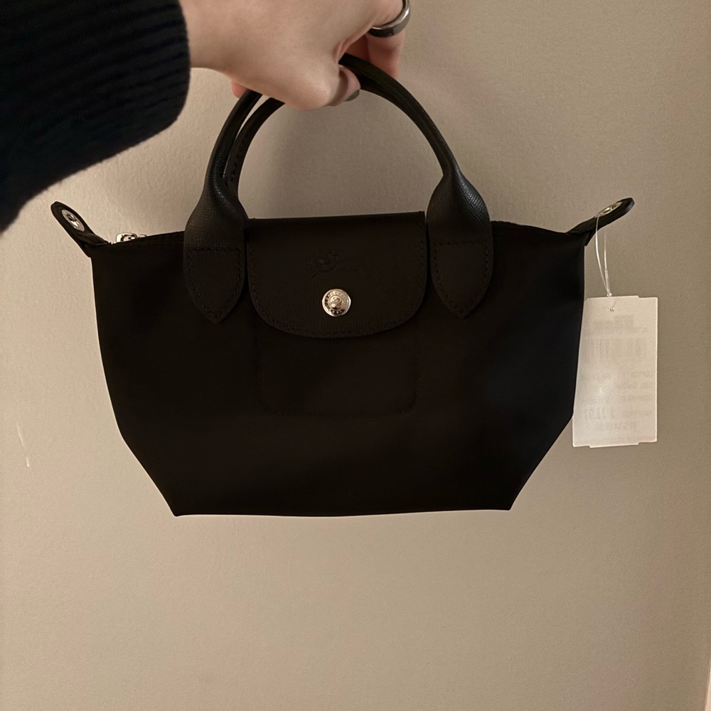 NWT Black Longchamp Nylon Bag with Crossbody